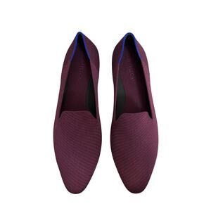 Rothys Loafer Womens 12 Plum Twill The Almond Slip-On Sustainable Knit Purple